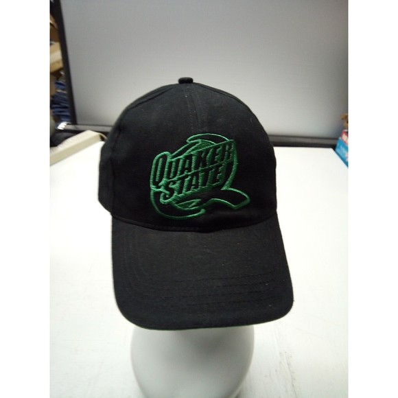 Quaker State Motor Oil Adjustable Back Trucker Hat Cap Black Green Embroidered N - Picture 1 of 3